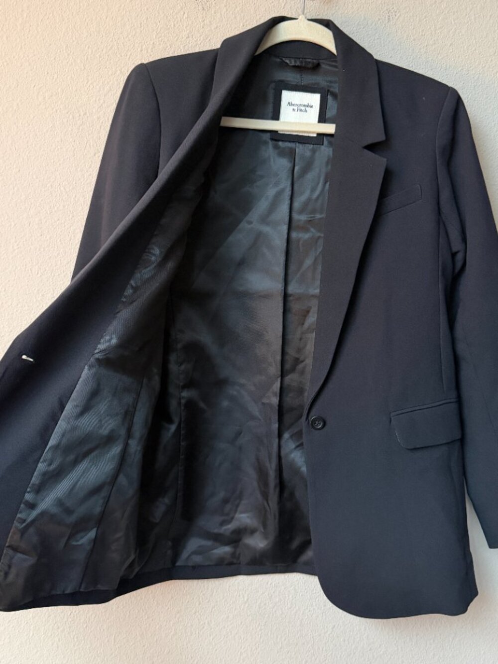 Abercrombie & Fitch Black Classic Oversized Blazer Size S - Picture 6 of 6